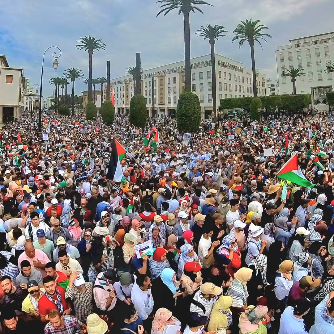 مسيرة تضامنية مع الشعب الفلسطيني بالرباط