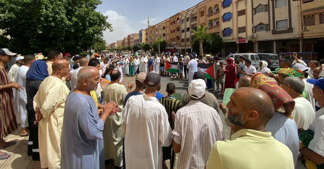 المغاربة يجددون احتجاجاتهم في “جمعة طوفان الأقصى” تضامنًا مع غزة ورفضًا للتطبيع